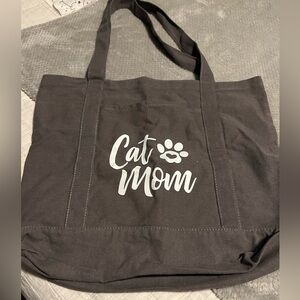 Cat Mom Tote Bag - gray